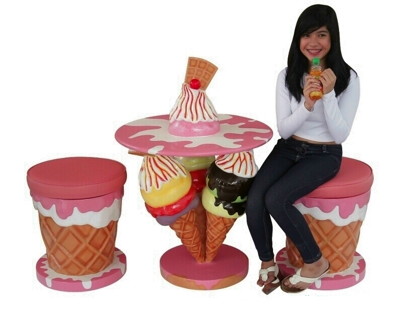 Ice Cream Dining Set Table Chairs & Stools Custom Made 